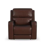 Oasis Truffle Leather Power Recliner with Power Headrest, Lumbar, Heat & Massage - Image 3