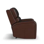 Oasis Truffle Leather Power Recliner with Power Headrest, Lumbar, Heat & Massage - Image 4