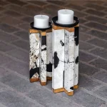 Illini Candleholders, S/2 - Image 5
