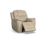 Crew Pebble Leather Power Recliner with Power Headrest & Lumbar - Image 8