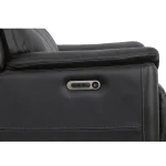 Crew Raven Leather Power Reclining Loveseat with Power Headrests & Lumbar - Image 11