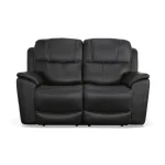 Crew Raven Leather Power Reclining Loveseat with Power Headrests & Lumbar - Image 4