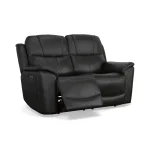 Crew Raven Leather Power Reclining Loveseat with Power Headrests & Lumbar - Image 7