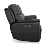 Crew Raven Leather Power Reclining Sofa with Power Headrests & Lumbar - Image 5