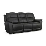 Crew Raven Leather Power Reclining Sofa with Power Headrests & Lumbar - Image 6