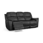 Crew Raven Leather Power Reclining Sofa with Power Headrests & Lumbar - Image 7