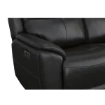 Crew Raven Leather Power Reclining Sofa with Power Headrests & Lumbar - Image 9