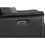 Crew Raven Leather Power Reclining Sofa with Power Headrests & Lumbar - Image 10