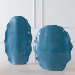Ruffled Feathers Vases, Blue, S/2 - Image 6