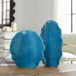 Ruffled Feathers Vases, Blue, S/2 - Image 7