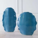 Ruffled Feathers Vases, Blue, S/2 - Image 9
