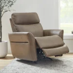 Artemis Cappuccino Fabric Power Rocking Recliner with Power Headrest, Lumbar, Heat & Massage - Image 3
