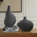 Duostacked Vases, Black, S/2 - Image 5