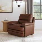David Pecan Leather Chair - Image 3