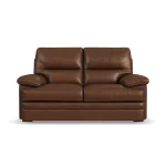 David Pecan Leather Loveseat - Image 4