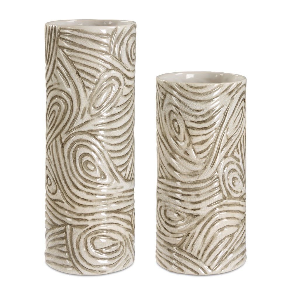 18272_104792732 Timber Swirl Vases, S/2 - Image 1