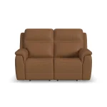 Sawyer Leather Power Reclining Loveseat w/ Pwr Headrests, Lumbar - Image 4