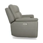 Sawyer Grey Leather Pwr Recl Loveseat w/ Console, Pwr Hdrsts, Lumbar - Image 5
