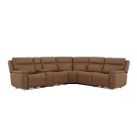 Sawyer Harvest Leather Power Reclining Sectional with Power Headrests & Lumbar