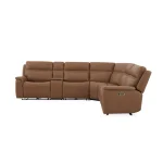 Sawyer Harvest Leather Power Reclining Sectional with Power Headrests & Lumbar - Image 4