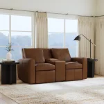 Aria Sedona Leather Power Reclining Loveseat with Console - Image 3