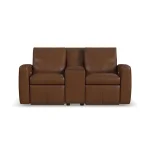 Aria Sedona Leather Power Reclining Loveseat with Console - Image 4