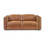 Austin Chestnut Leather Power Reclining Sofa with Power Headrests - Image 4