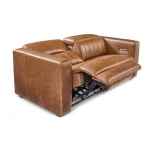 Austin Chestnut Leather Power Reclining Sofa with Power Headrests - Image 9
