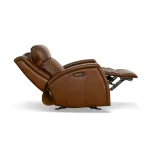 Mustang Rust Leather Power Gliding Recliner with Power Headrest - Image 8