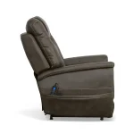 Shaw Driftwood Fabric Power Lift Recliner with Power Headrest & Lumbar - Image 4