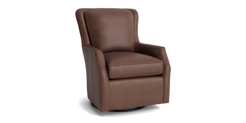 Kent Leather Slope Arm Swivel Chair