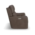 Calvin Cuppuccino Fabric Power Reclining Loveseat with Power Headrests & Lumbar - Image 5