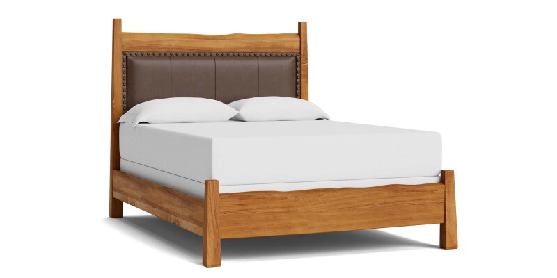 Heritage Live Edge Leather Upholstered Bed
