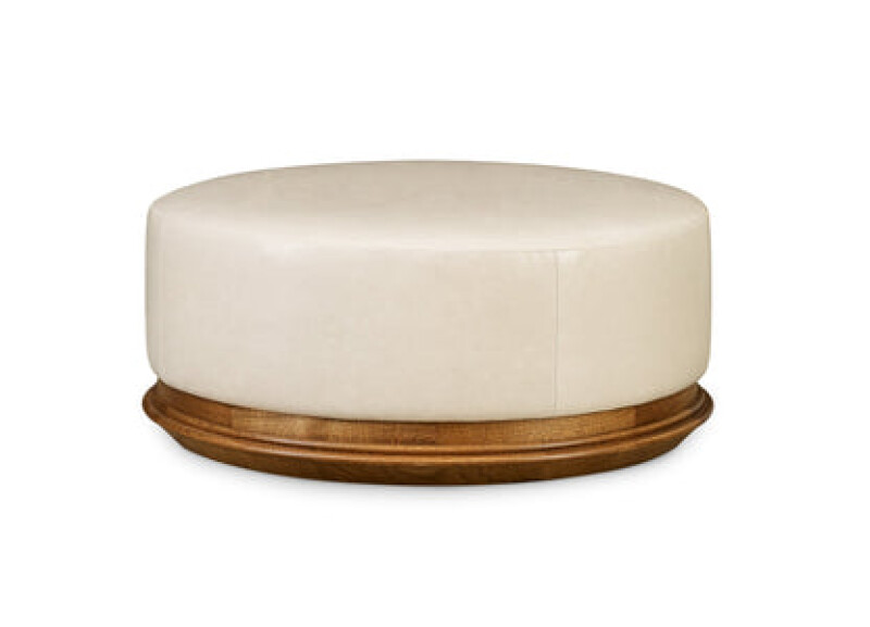 Winona Round Ottoman - 507 Bay Brown / Salvador Dove