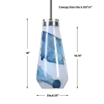 Windswept Blue & White, 1 Lt Mini Pendant - Image 12