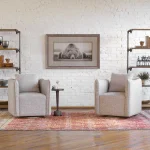 Corben Swivel Chair, Stone - Image 9