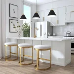 Ivanna Counter Stool, Gold - Beige - Image 4