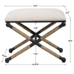 Firth Small Bench, Oatmeal - Image 12