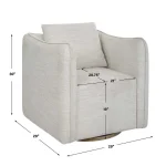 Corben Swivel Chair, White - Image 11