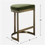 Ivanna Counter Stool, Brass - Moss - Image 10