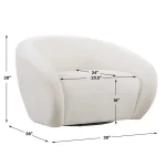 Desoto Swivel Chair, Cream - Image 10