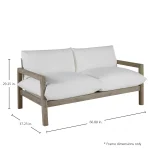 Monterey Teak Outdoor Loveseat - Image 6
