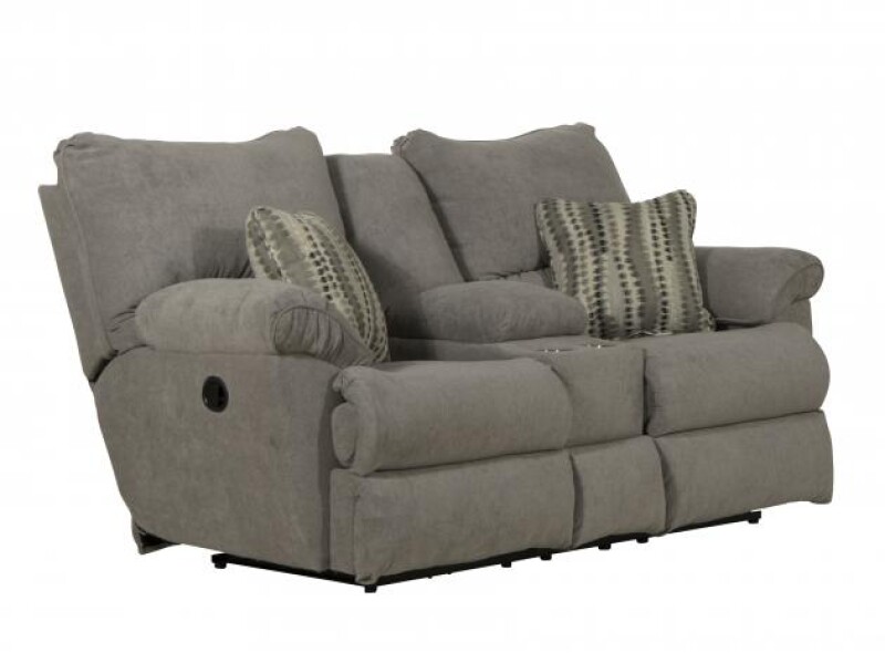 Sadler 241 Lay Flat Reclining Console Loveseat