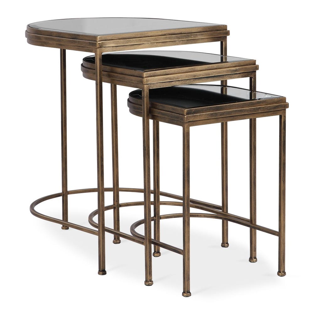 India Nesting Tables, Gold, S/3