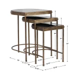 India Nesting Tables, Gold, S/3 - Image 11