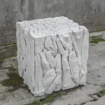 Teak Root Bunching Cube, White - Image 7