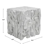 Teak Root Bunching Cube, White - Image 8
