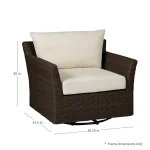 Club Woven N-dura Resin Wicker Outdoor Swivel Glider Chair - Image 7