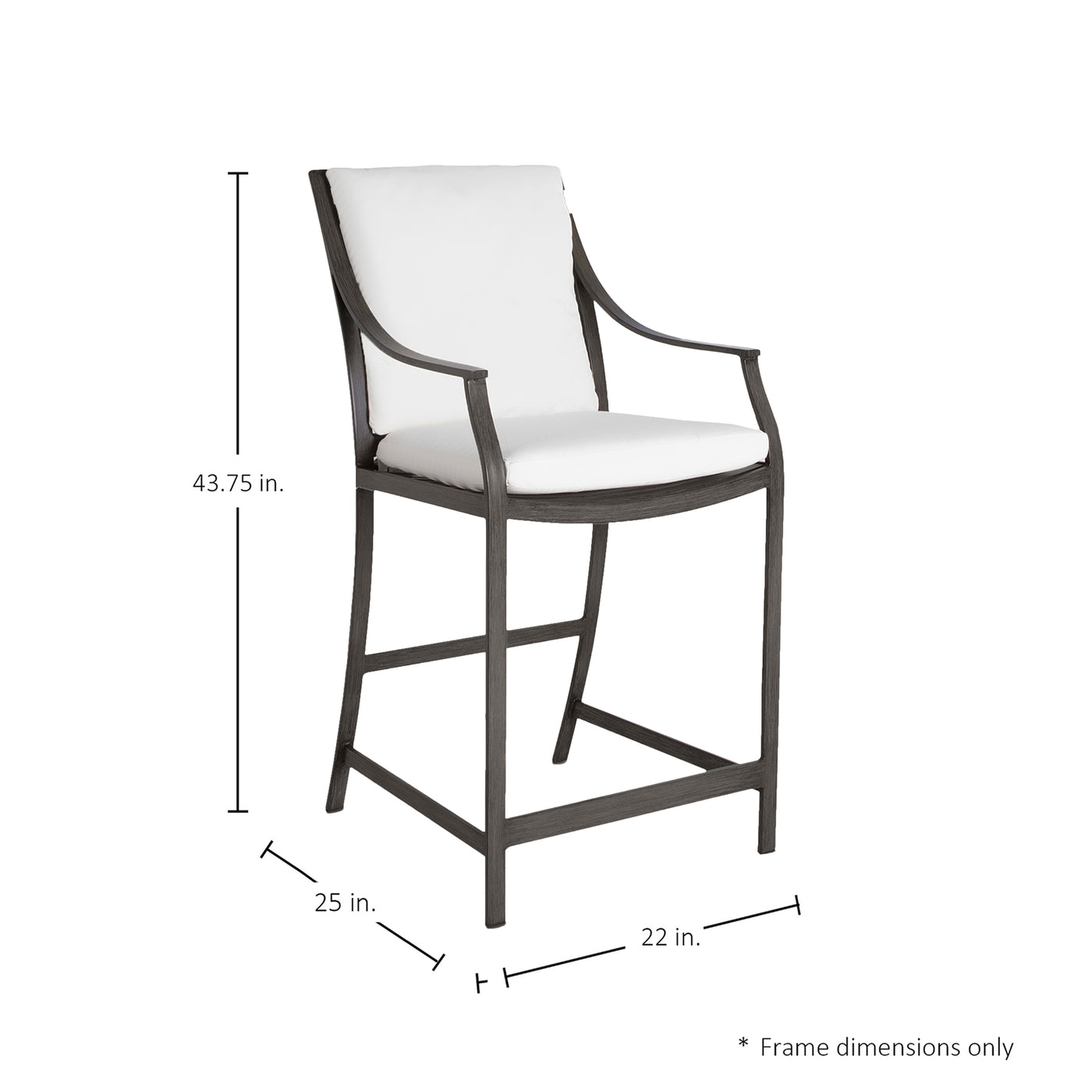 Monaco Wrought Aluminum Outdoor Counter Stool 43.75 In.