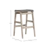 Coast Teak Sling Outdoor Backless Bar Stool 30 In. - Image 12